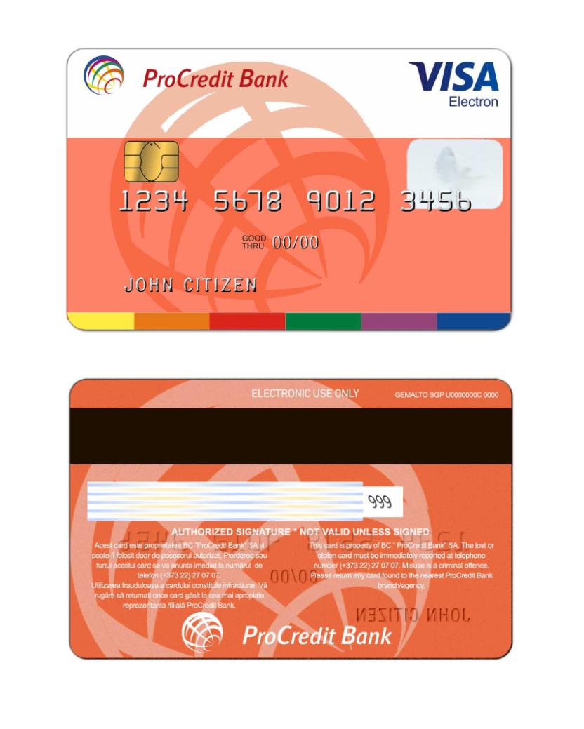 Moldova Visa Electron card